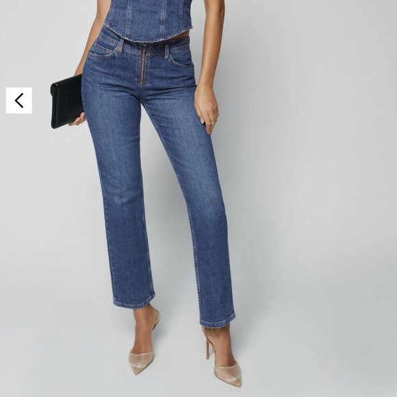 Reformation Denim - Reformation - Julianna Zip Mid Rise Straight Leg Jeans, Size 0